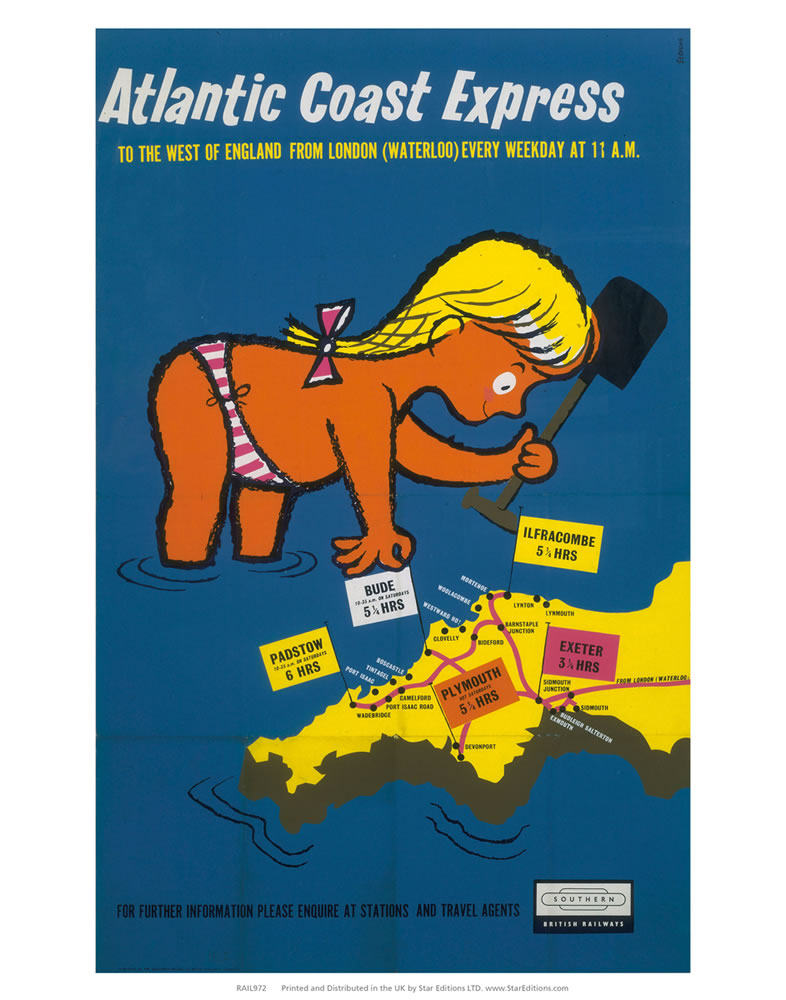 Atlantic Coast Express - To the west of england 24" x 32" Matte Mounted Print