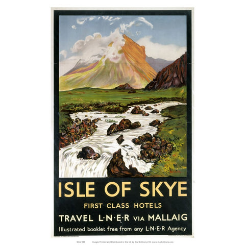 Isle of Skye - First Class Hotels by LNER and Mallaig 24" x 32" Matte Mounted Print