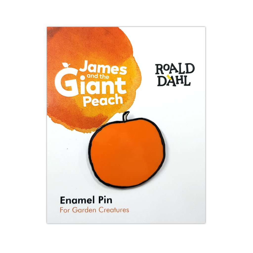 RDJGPENAMELPIN: Roald Dahl James and the Giant Peach Enamel Pin Packaged Rubber Keyring