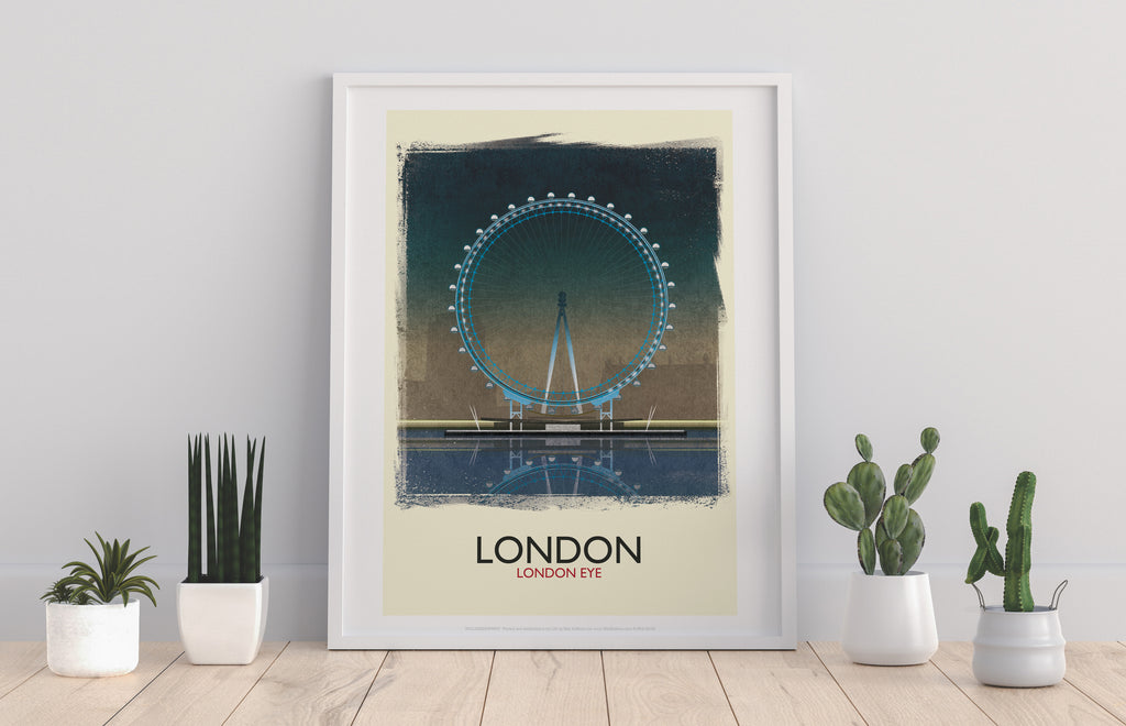 The London Eye- At Night - 11X14inch Premium Art Print