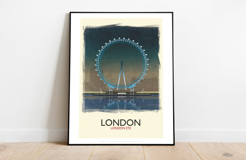 The London Eye- At Night - 11X14inch Premium Art Print