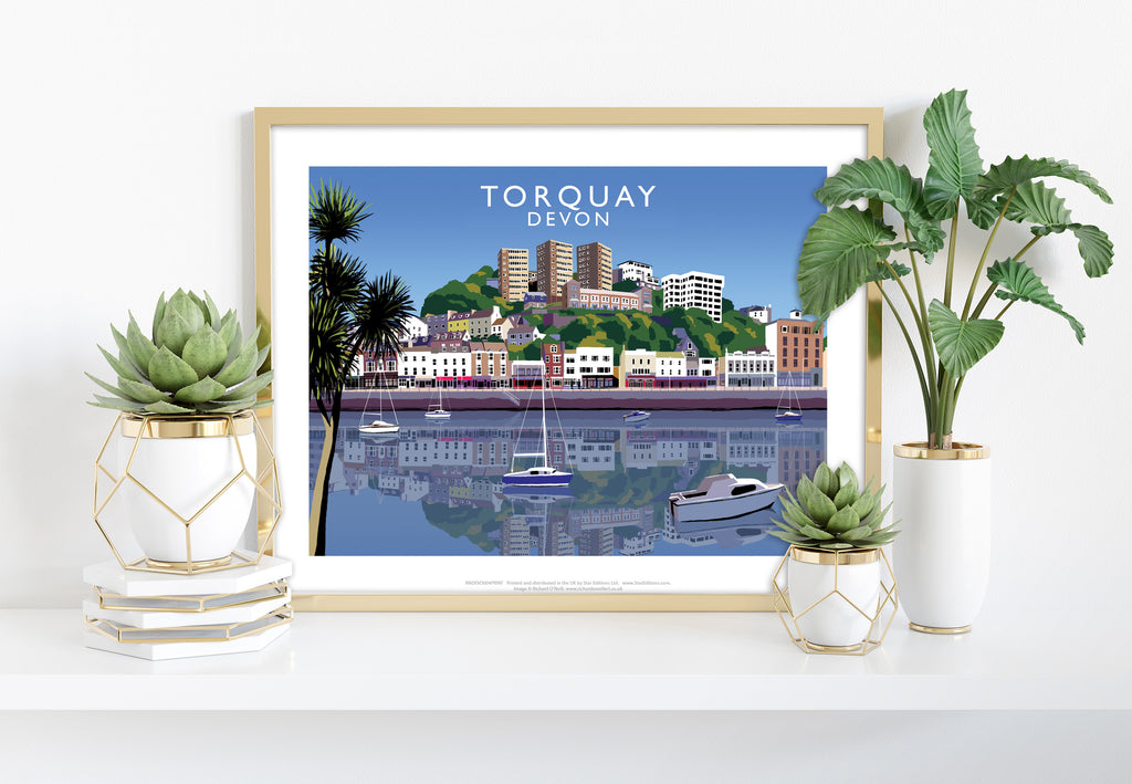 Torquay, Devon By Artist Richard O'Neill - 11X14inch Premium Art Print