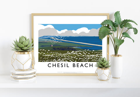 Chesil Beach By Artist Richard O'Neill - Premium Art Print