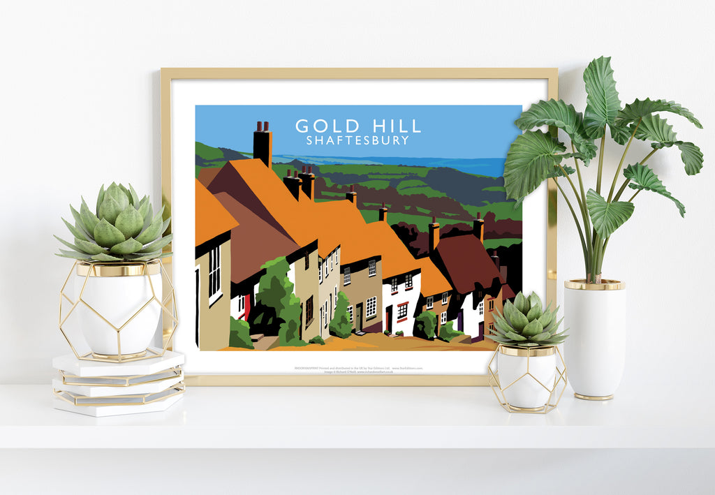 Gold Hill, Shaftesbury By Artist Richard O'Neill Art Print