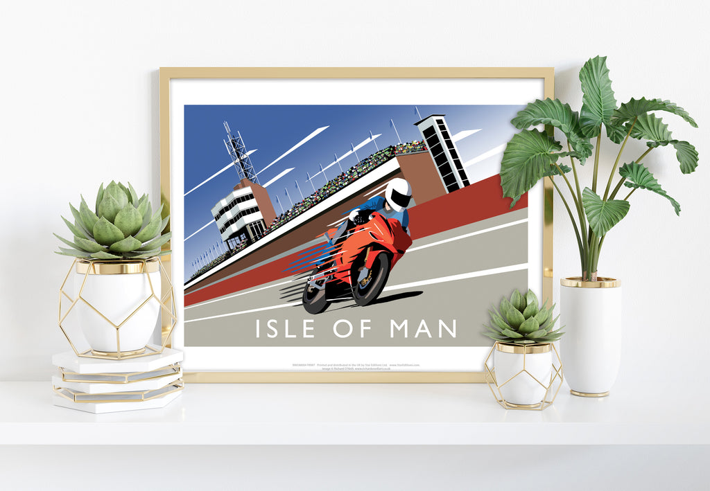 Isle Of Man- Motorbike Race - Richard O'Neill Art Print