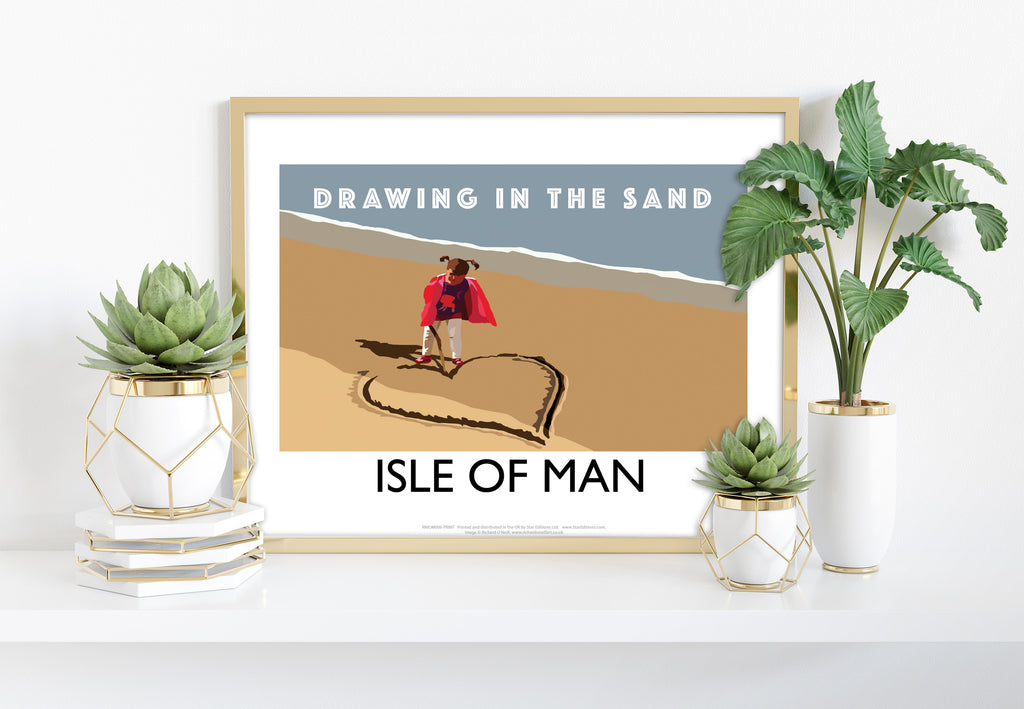 Drawing In The Sand, Isle Of Man -Richard O'Neill Art Print