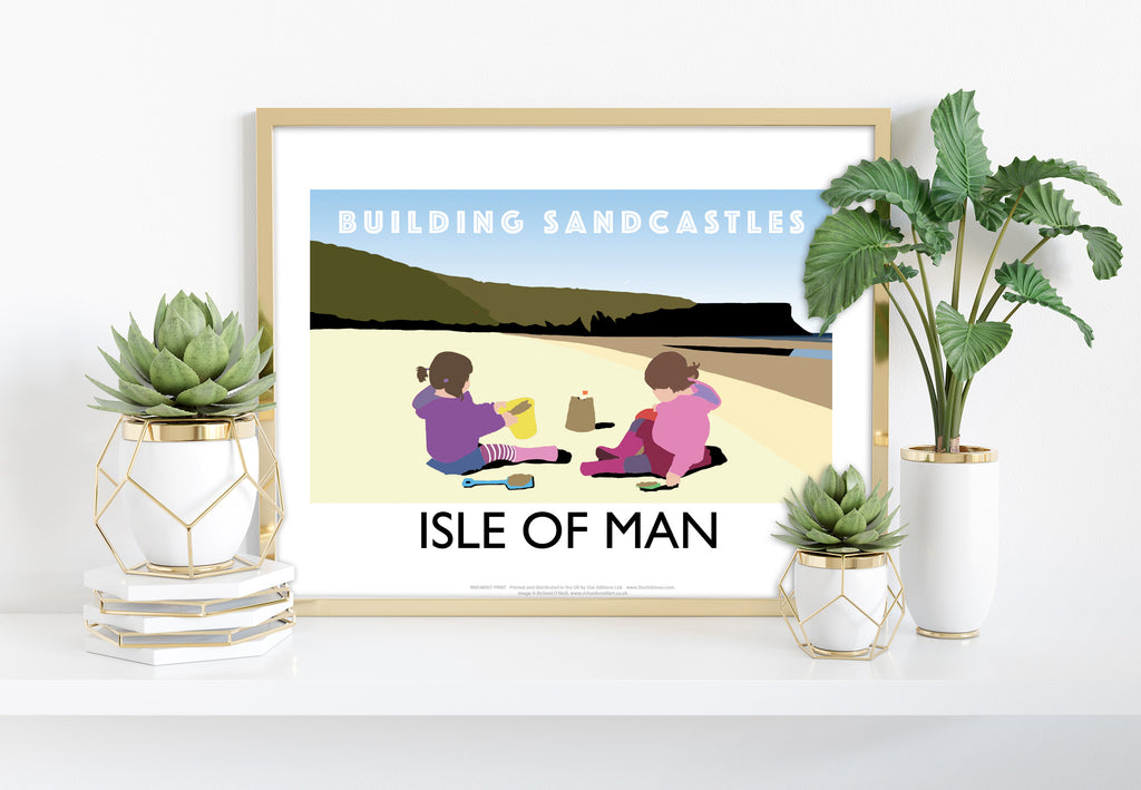 Building Sandcastles, Isle Of Man -Richard O'Neill Art Print