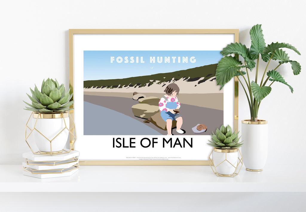 Fossil Hunting, Isle Of Man - Richard O'Neill Art Print