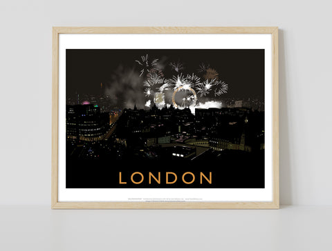 London Fireworks By Artist Richard O'Neill - Art Print