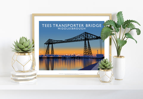 Tees Transporter Bridge (Night) -Richard O'Neill Art Print