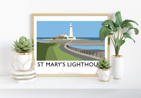 St Mary's Lighthouse By Artist Richard O'Neill - Art Print