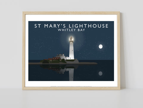 St Mary's Lighthouse (Night) - Richard O'Neill Art Print