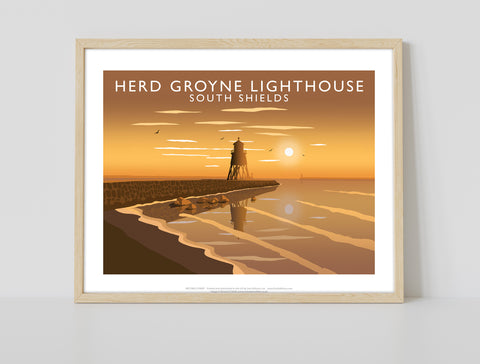 Herd Groyne Lighthouse By Artist Richard O'Neill Art Print