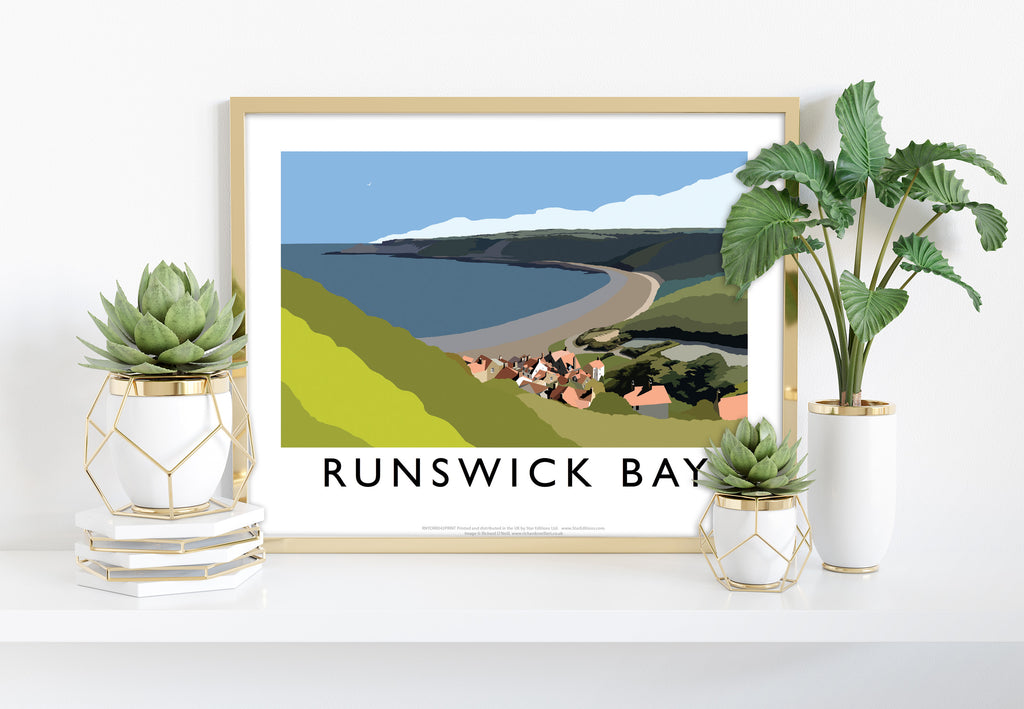 Runswick Bay By Artist Richard O'Neill - Premium Art Print