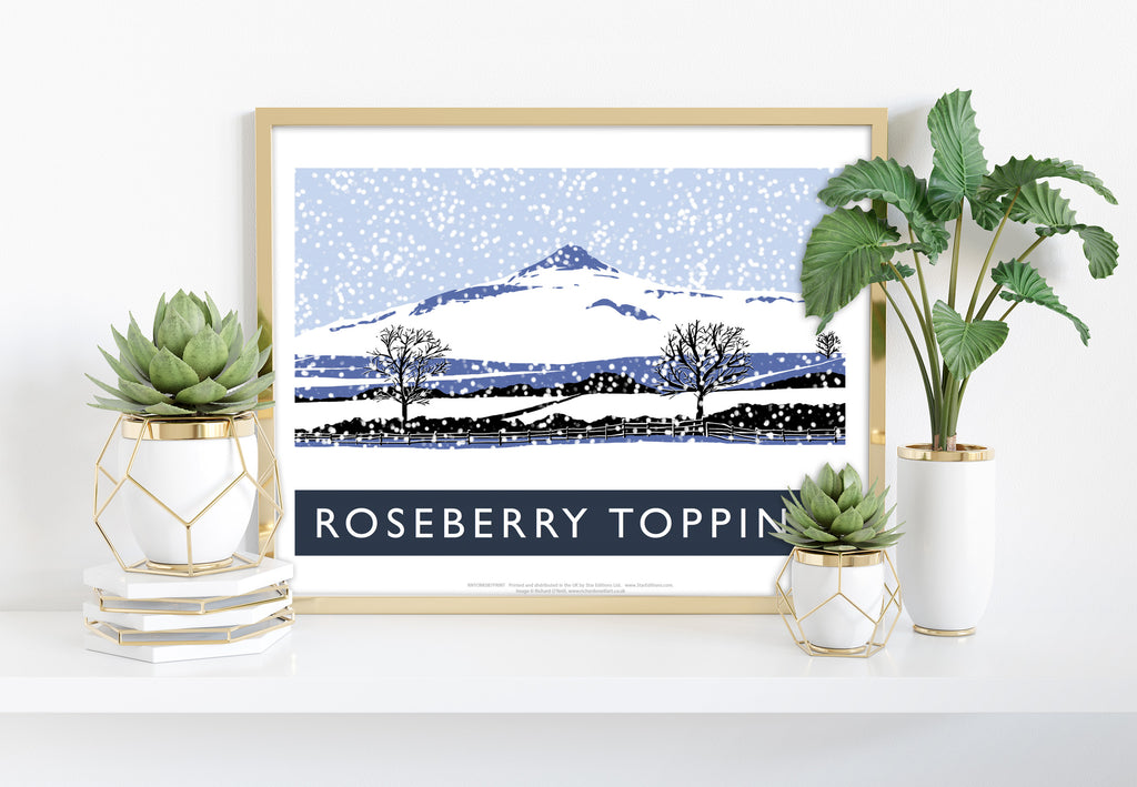 Roseberry Topping (Blue) By Artist Richard O'Neill Art Print