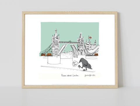 Raven About London - 11X14inch Premium Art Print