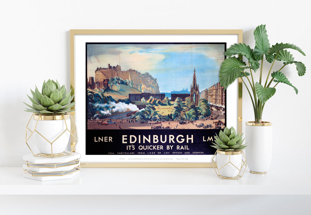 Edinburgh, Quicker By Rail - 11X14inch Premium Art Print