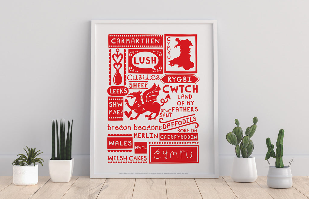 Welsh Poster- Carmarthen - 11X14inch Premium Art Print