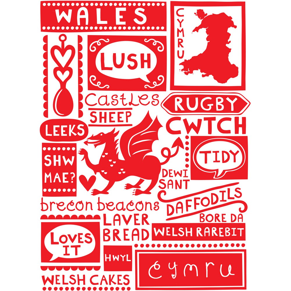 Wales 20cm x 20cm Mini Mounted Print