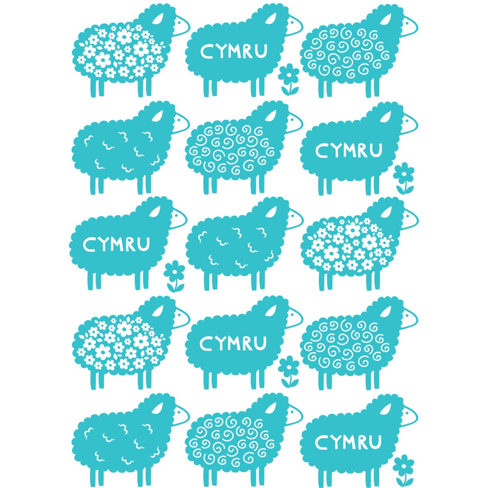 Cymru Sheep 20cm x 20cm Mini Mounted Print