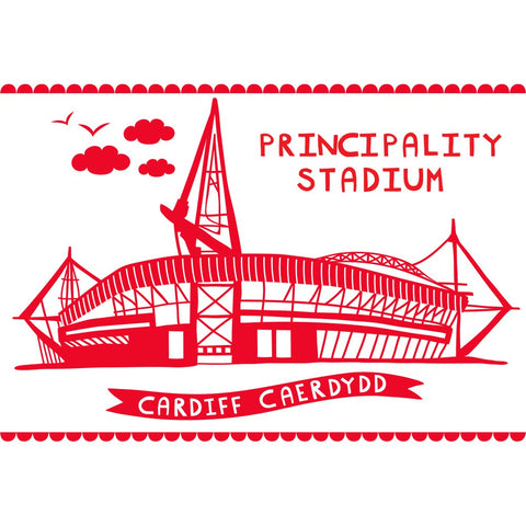 Principlality Stadium, Cardiff 20cm x 20cm Mini Mounted Print