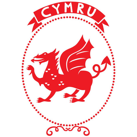 Cymru Dragon 20cm x 20cm Mini Mounted Print