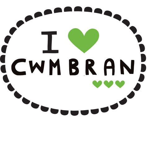 I Love Cwmbran 20cm x 20cm Mini Mounted Print