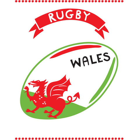 Wales Rugby 20cm x 20cm Mini Mounted Print