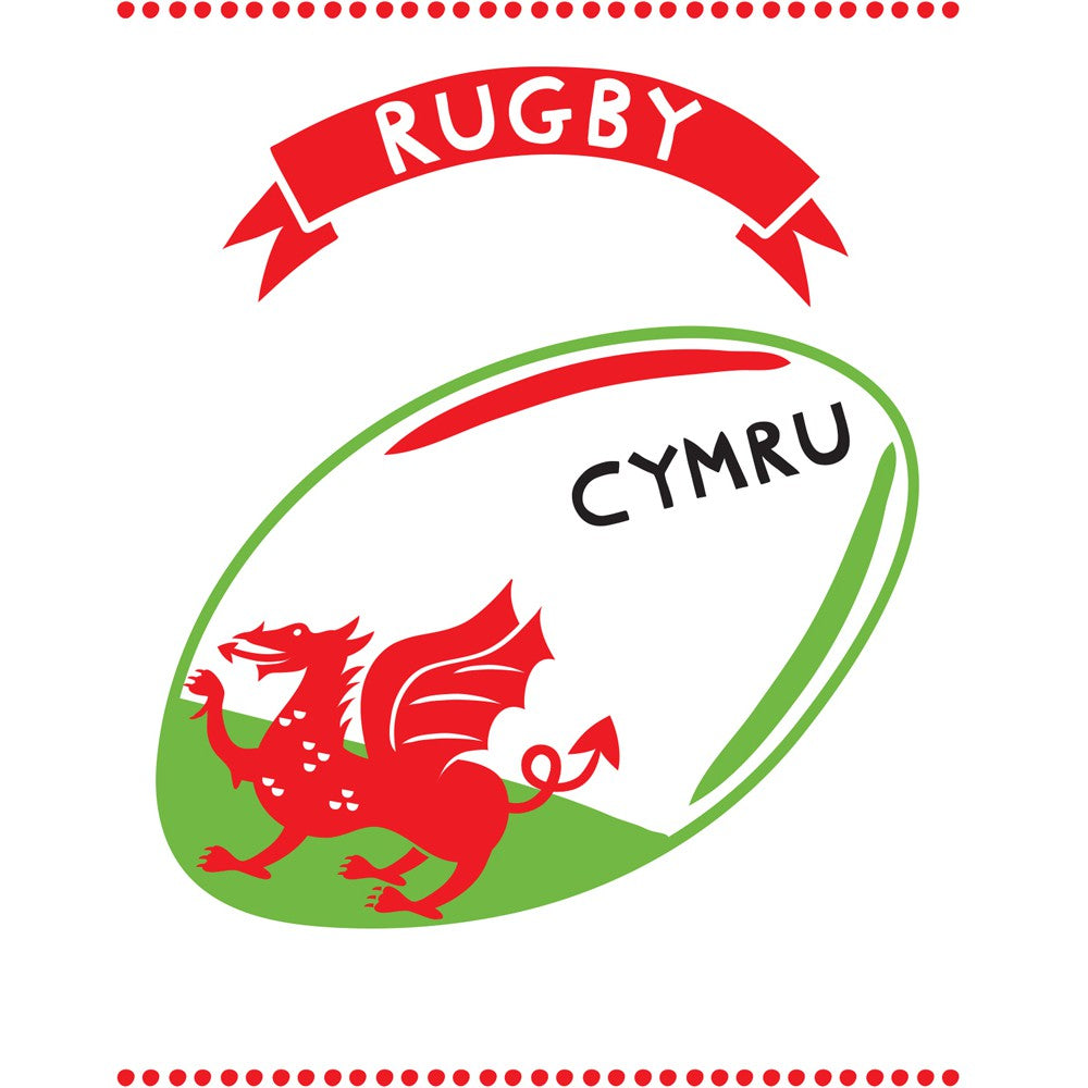 Cymru Rugby 20cm x 20cm Mini Mounted Print