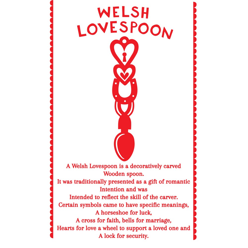 Welsh Lovespoon 20cm x 20cm Mini Mounted Print
