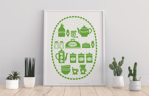 Welsh Food Words- Green - 11X14inch Premium Art Print