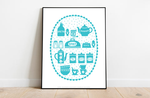 Welsh Food Words- Blue - 11X14inch Premium Art Print
