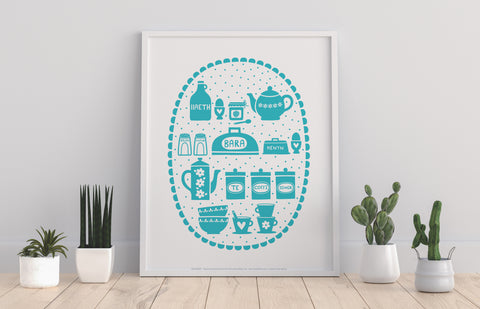 Welsh Food Words- Blue - 11X14inch Premium Art Print