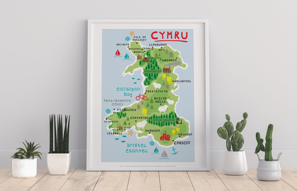 Map Of Wales Key Locations 2 - 11X14inch Premium Art Print