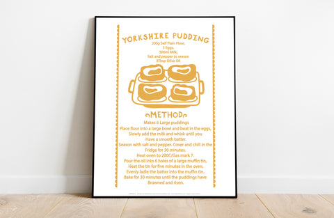 Englsih Recipe- Yorkshire Pudding - 11X14inch Premium Art Print