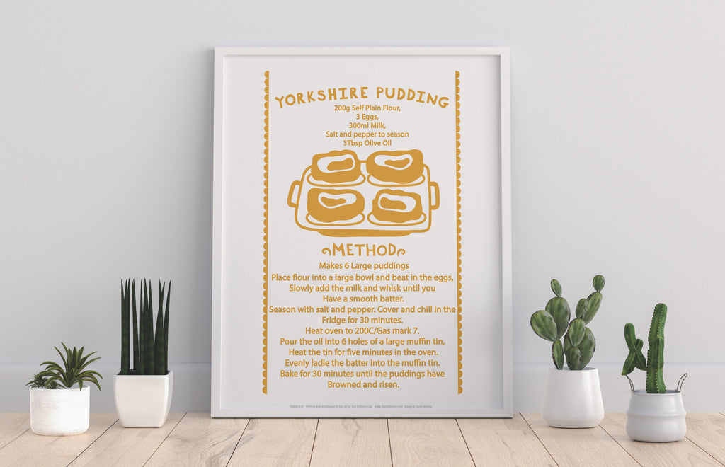 Englsih Recipe- Yorkshire Pudding - 11X14inch Premium Art Print