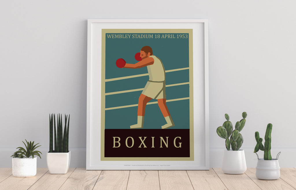 Boxing Poster- Wembley Stadium 1953 - Premium Art Print