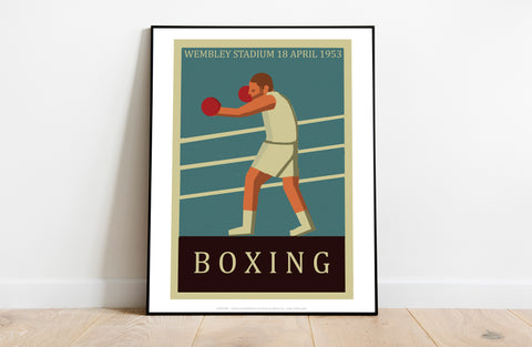 Boxing Poster- Wembley Stadium 1953 - Premium Art Print