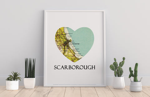 Map Of Scarborough- Loveheart - 11X14inch Premium Art Print