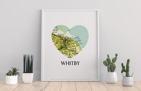 Map Of Whitby- Loveheart - 11X14inch Premium Art Print