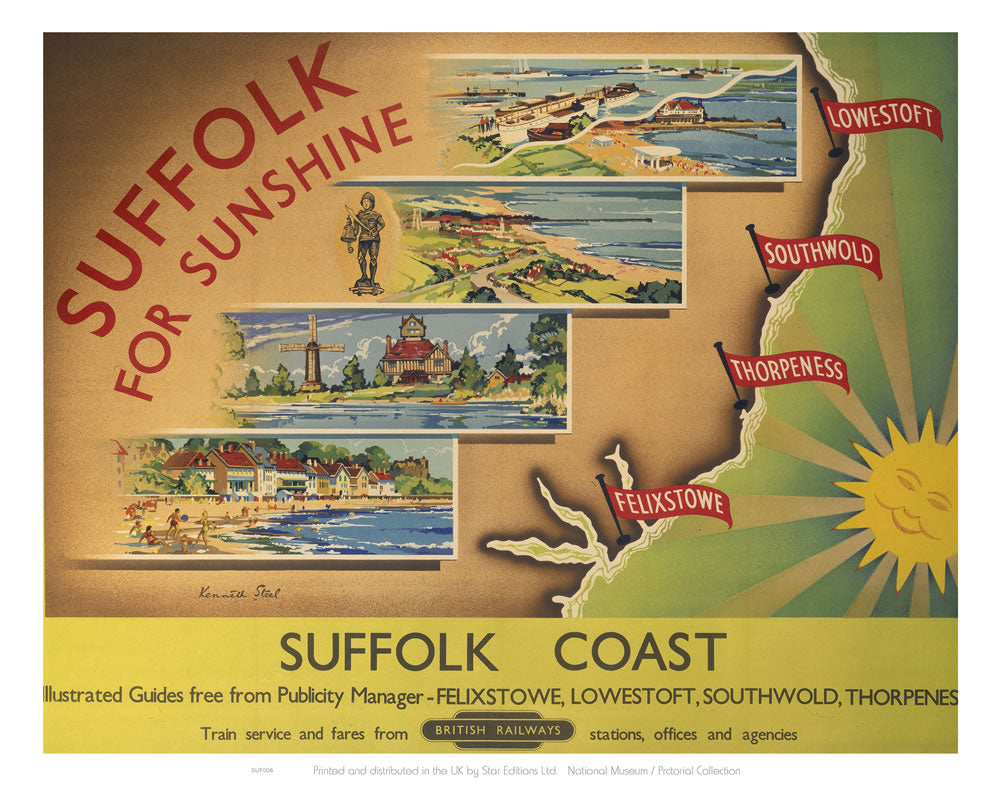 Suffolk for Sunshine - Suffolk Coast 24" x 32" Matte Mounted Print