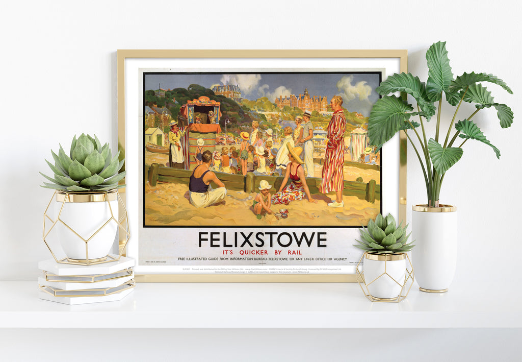 Felixstowe Lner- It's Quicker By Rail - Premium Art Print