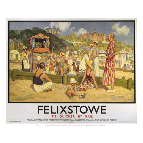 Felixstowe LNER- It's Quicker By Rail 24" x 32" Matte Mounted Print