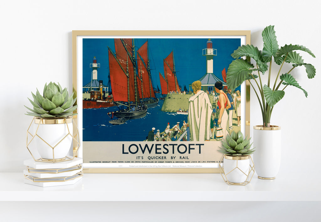 Lowestoft - It's Quicker By Rail - 11X14inch Premium Art Print