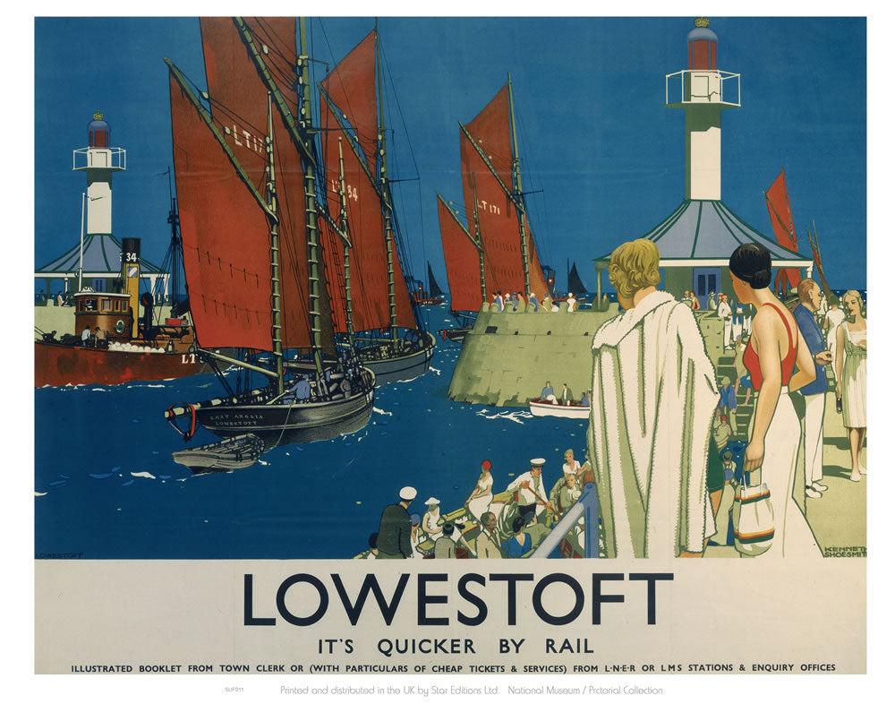 Lowestoft - It's Quicker By Rail 24" x 32" Matte Mounted Print