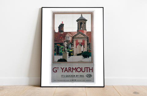 Great Yarmouth It's Quicker By Rail - Premium Art Print