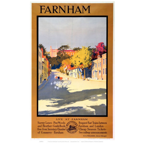 Farnham Surrey - Southern Railway 24" x 32" Matte Mounted Print