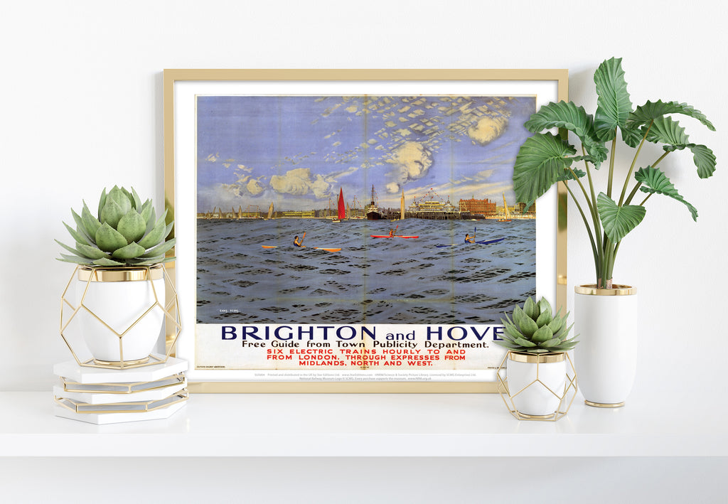 Brighton And Hove Sea And Pier View - Premium Art Print