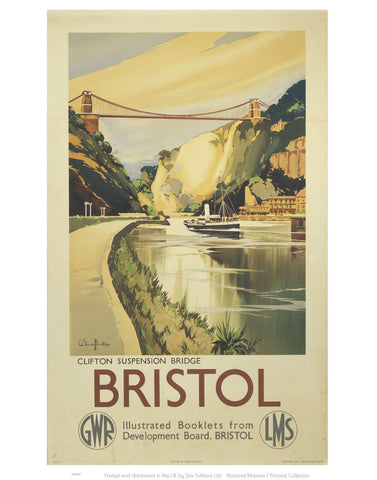Bristol - Clifton Suspension Bridge GWR LMS 24" x 32" Matte Mounted Print