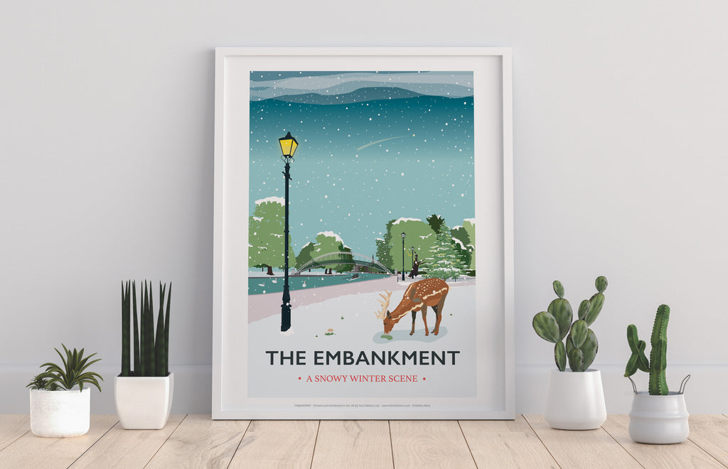 Embankment Winter By Artist Tabitha Mary - 11X14inch Premium Art Print